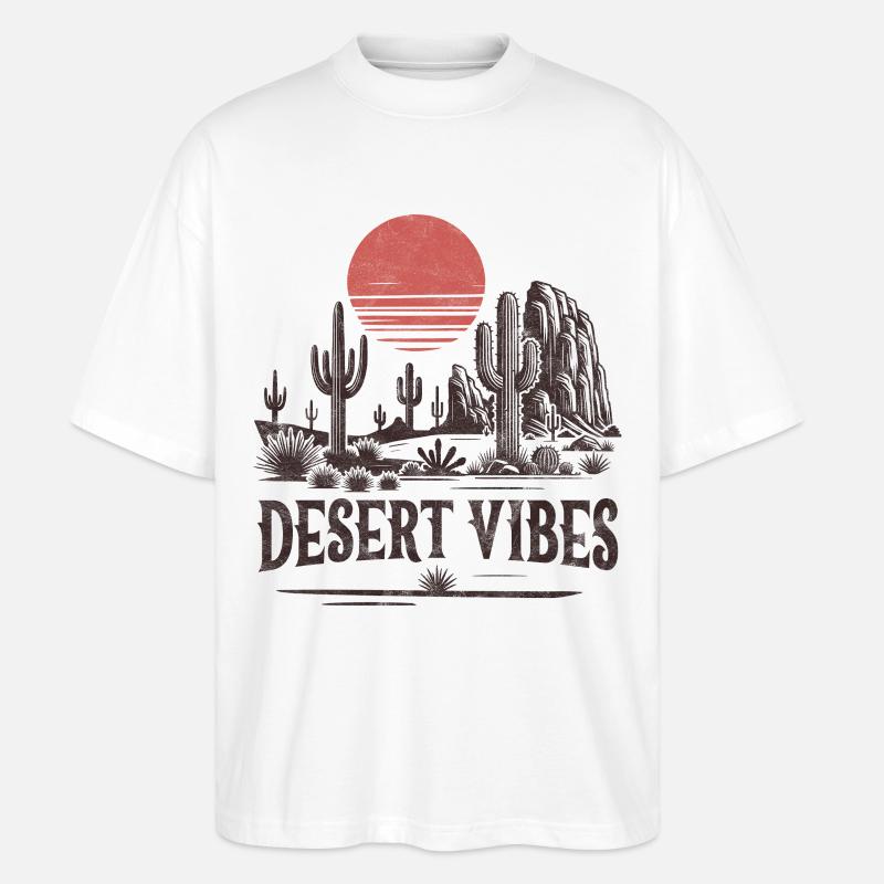 Wüsten-Vibes - Stanley/Stella Oversized Unisex Bio T-Shirt Blaster 2.0 - Weiß