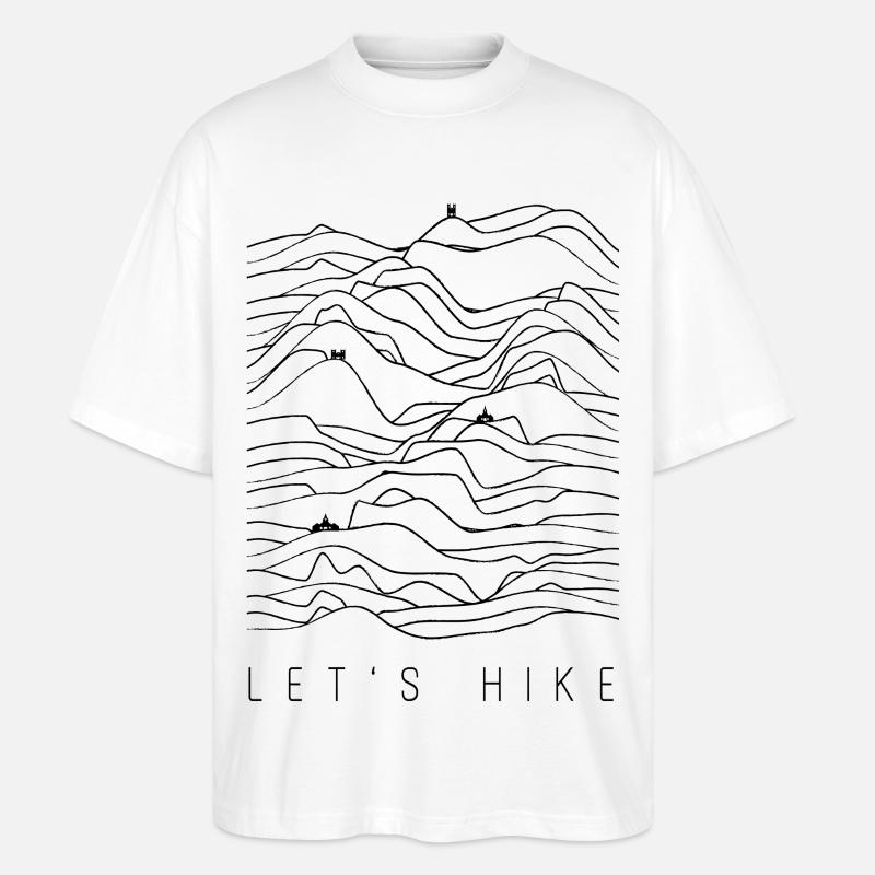 Wanderung - Wanderer - Hiking - Let's hike - Stanley/Stella Oversized Unisex Bio T-Shirt Blaster 2.0 - Weiß
