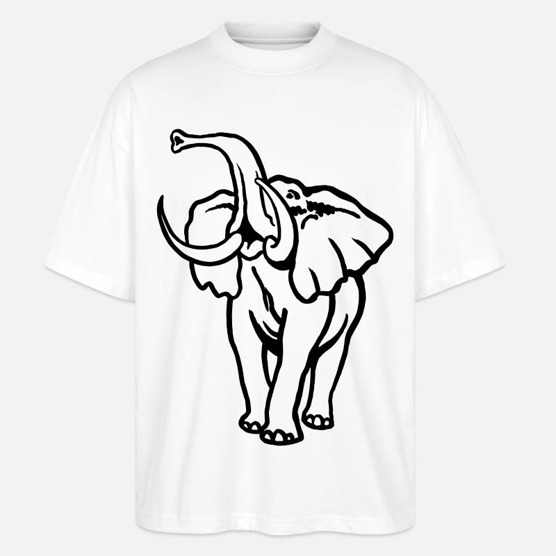 Afrika-Elefant I Bulle - Stanley/Stella Oversized Unisex Bio T-Shirt Blaster 2.0 - Weiß