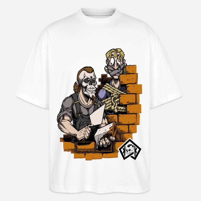 Bricklayer, master mason, craftsman, construction technician - Stanley/Stella Oversized Unisex Organic T-shirt Blaster 2.0 - white