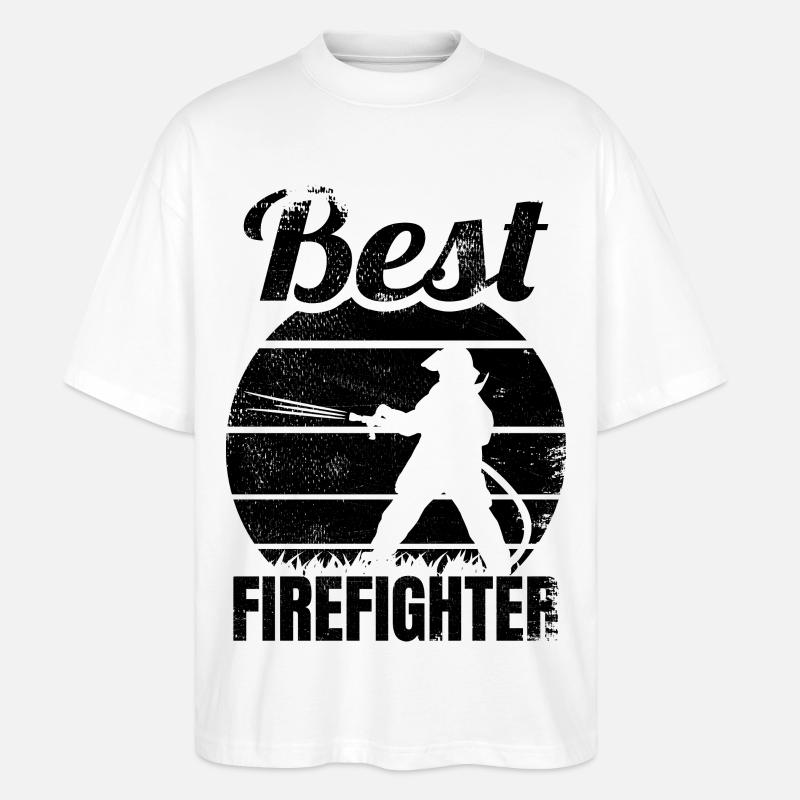 Best Firefighter - Stanley/Stella Oversized Unisex Bio T-Shirt Blaster 2.0 - Weiß