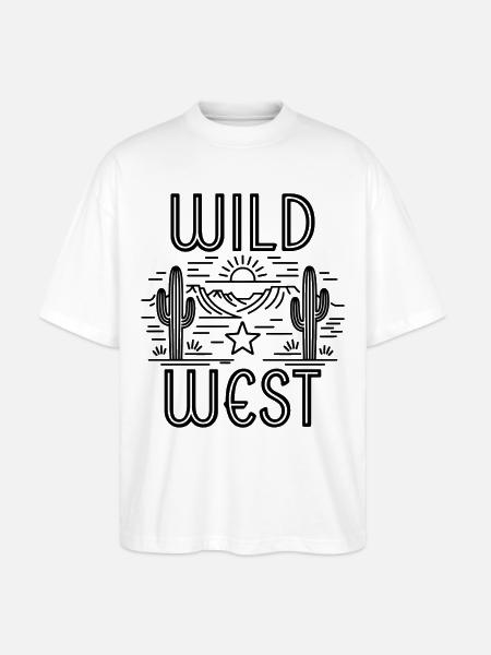 Wilder Westen - Stanley/Stella Oversized Unisex Bio T-Shirt Blaster 2.0 - Weiß