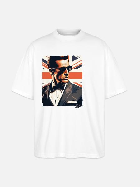 British Flag Chad Geezer Mate Great Britain - Stanley/Stella Oversized Unisex Organic T-shirt Blaster 2.0 - white