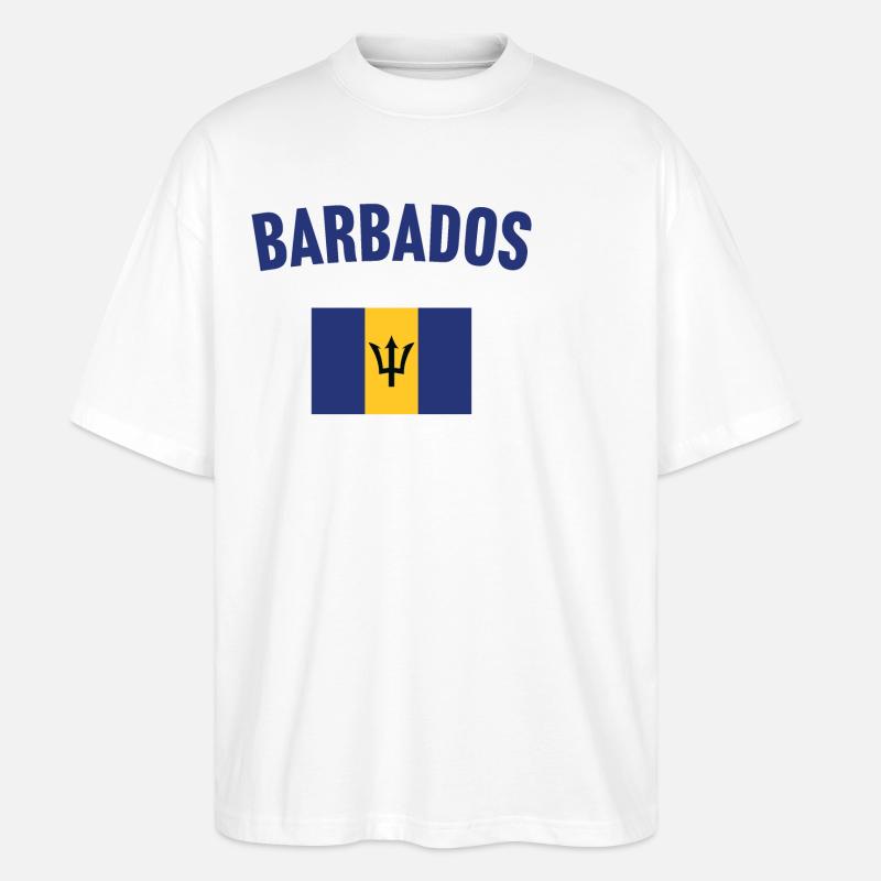 Drapeau de la Barbade - T-shirt bio Blaster 2.0 coupe oversize Stanley/Stella Unisexe - blanc