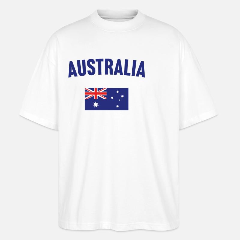Australien Flagge - Stanley/Stella Oversized Unisex Bio T-Shirt Blaster 2.0 - Weiß