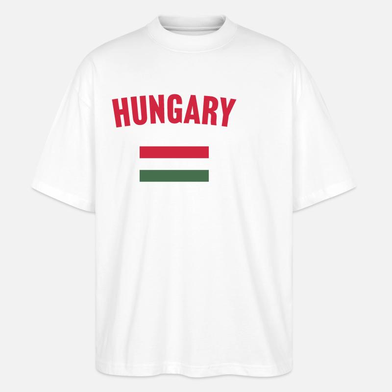 Ungarn Flagge - Stanley/Stella Oversized Unisex Bio T-Shirt Blaster 2.0 - Weiß