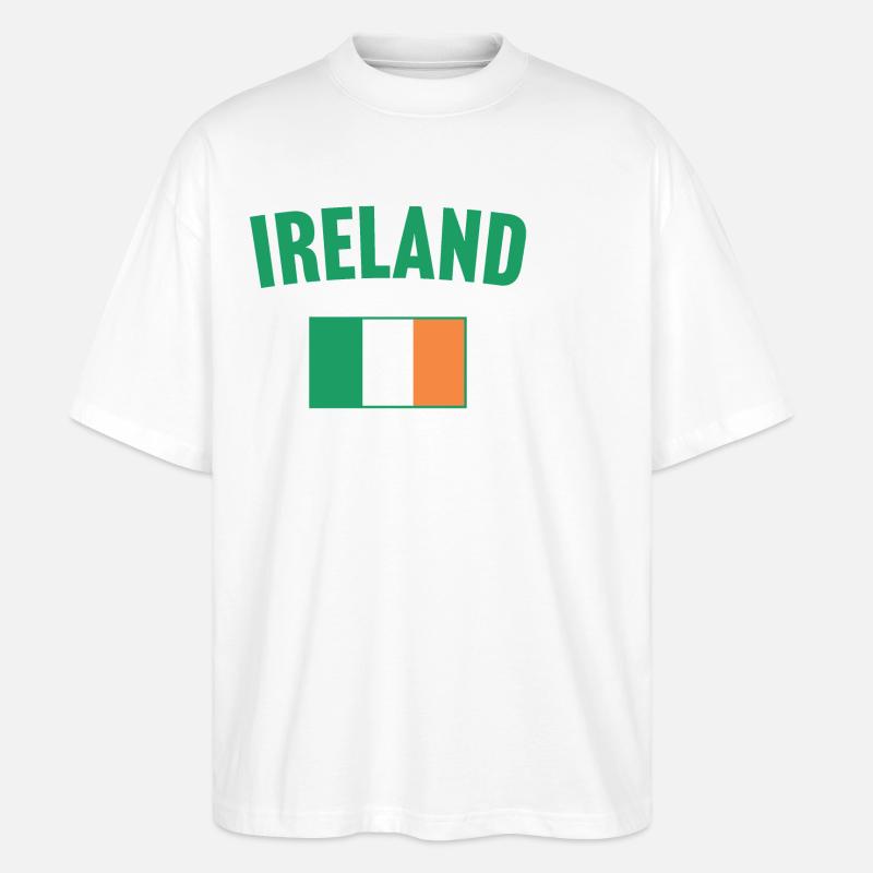 Drapeau de l’Irlande - T-shirt bio Blaster 2.0 coupe oversize Stanley/Stella Unisexe - blanc