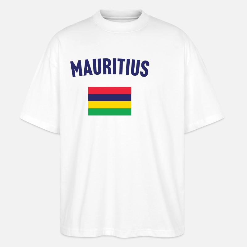 Drapeau de l’île Maurice - T-shirt bio Blaster 2.0 coupe oversize Stanley/Stella Unisexe - blanc