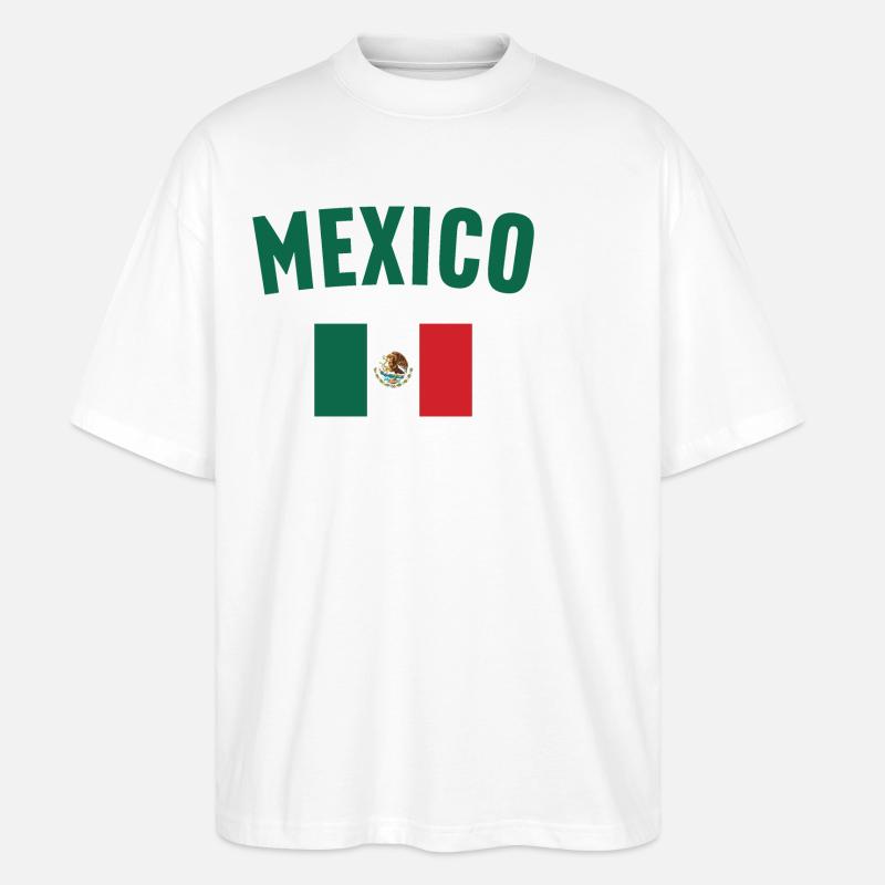 Drapeau du Mexique - T-shirt bio Blaster 2.0 coupe oversize Stanley/Stella Unisexe - blanc