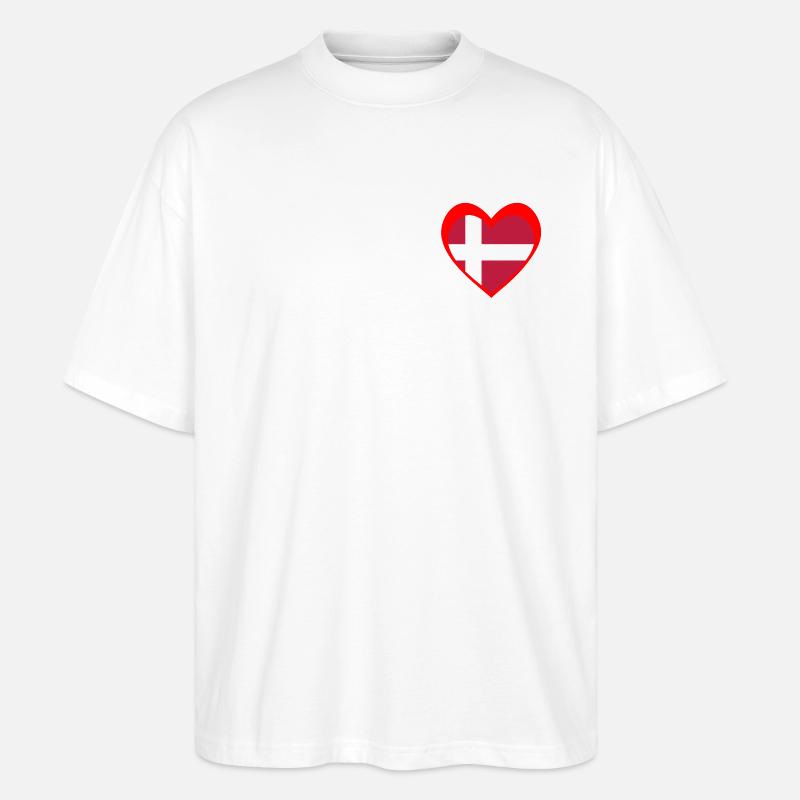 Danmark Hjerte – Kærlighed til Danmark - Stanley/Stella Oversized Unisex Bio T-Shirt Blaster 2.0 - Weiß