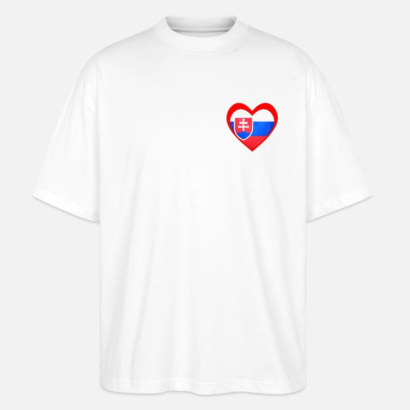 Červené Srdce Slovensko - Stanley/Stella Oversized Unisex Bio T-Shirt Blaster 2.0 - Weiß