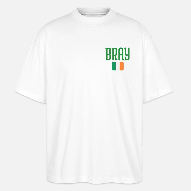 Drapeau d’Irlande de Bray - T-shirt bio Blaster 2.0 coupe oversize Stanley/Stella Unisexe - blanc