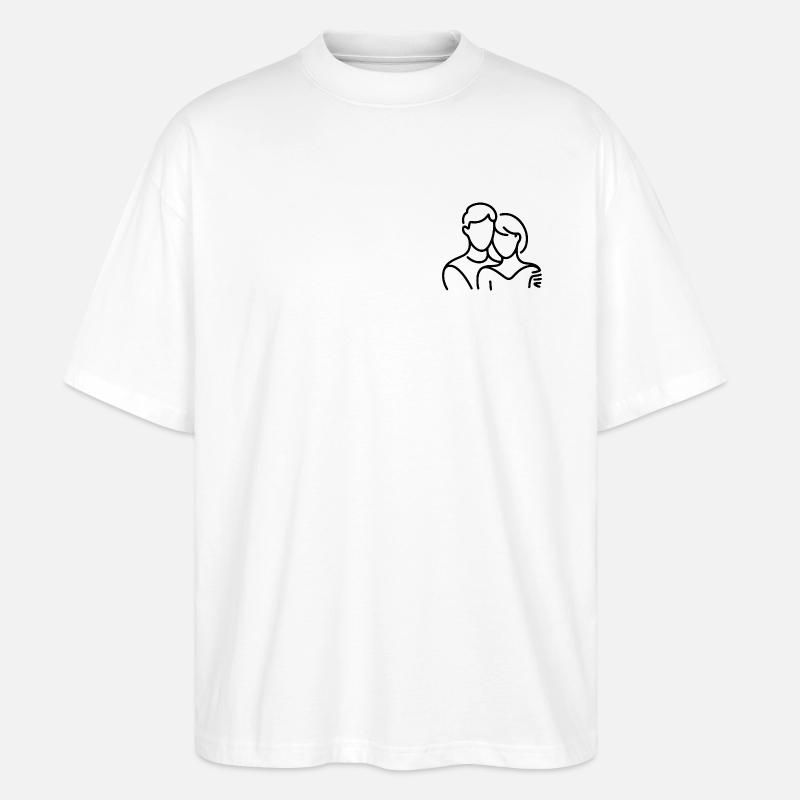 Conception d’impression abstraite en cycle naturel - T-shirt bio Blaster 2.0 coupe oversize Stanley/Stella Unisexe - blanc