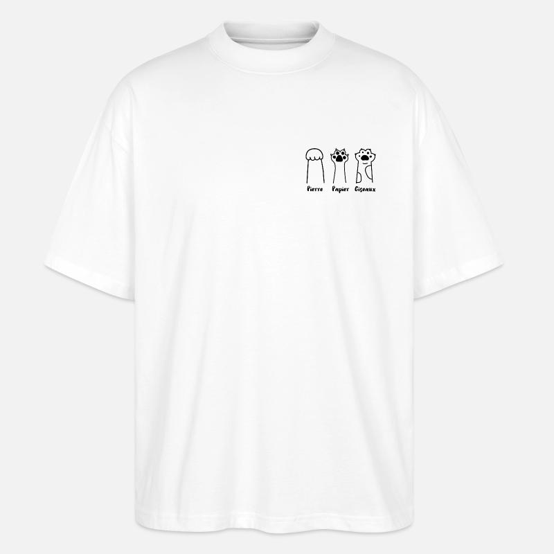 Jeu de Patte: Pierre, Papier, Ciseaux - T-shirt bio Blaster 2.0 coupe oversize Stanley/Stella Unisexe - blanc