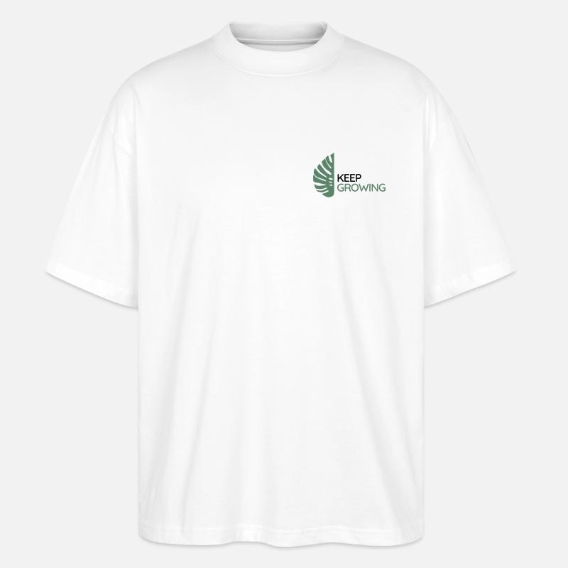Monstera - Keep Growing - Stanley/Stella Oversized Unisex Organic T-shirt Blaster 2.0 - white