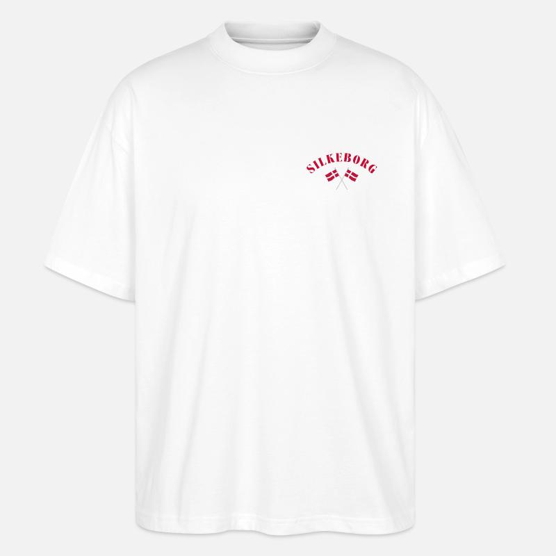 Silkeborg Dänemark Flaggen Design - Stanley/Stella Oversized Unisex Bio T-Shirt Blaster 2.0 - Weiß