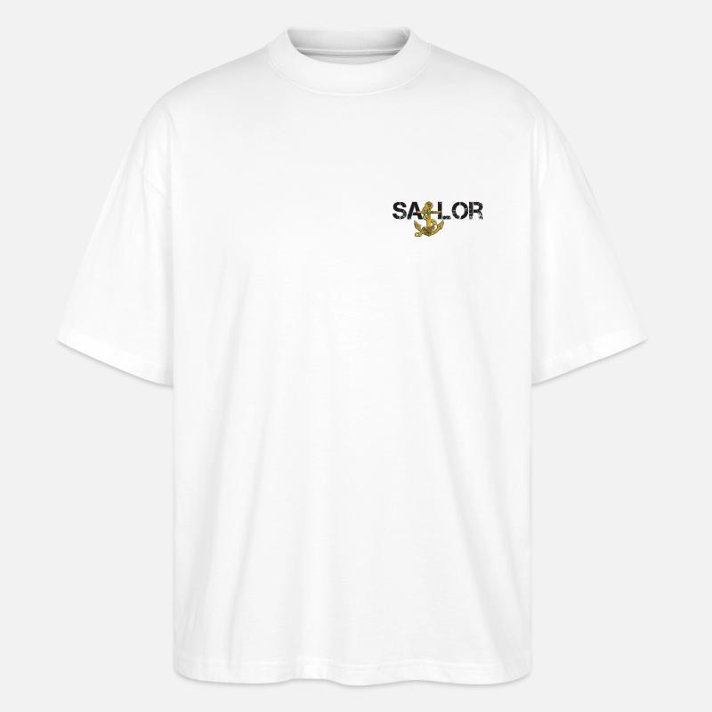 Sailor Anker schwarz - Stanley/Stella Oversized Unisex Bio T-Shirt Blaster 2.0 - Weiß
