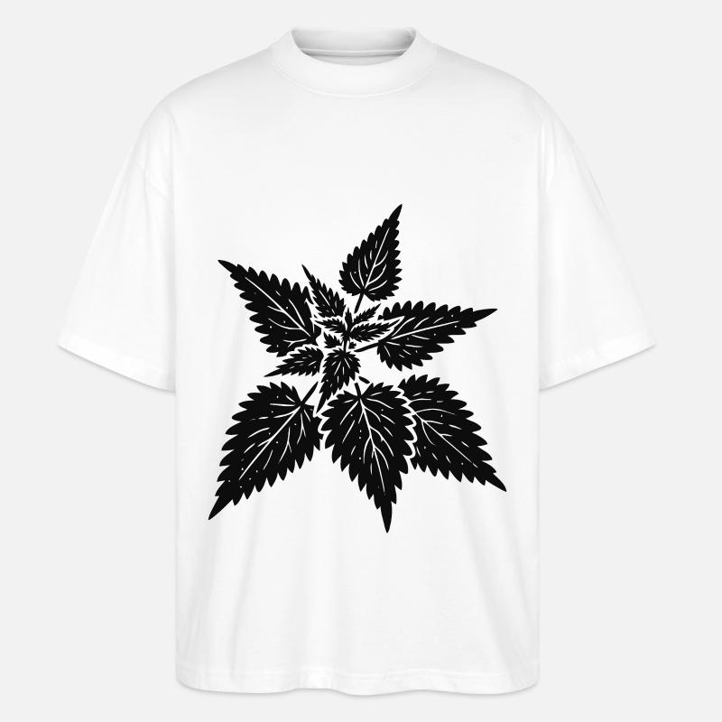 simple nettle design – wild & healing - Stanley/Stella Oversized Unisex Organic T-shirt Blaster 2.0 - white