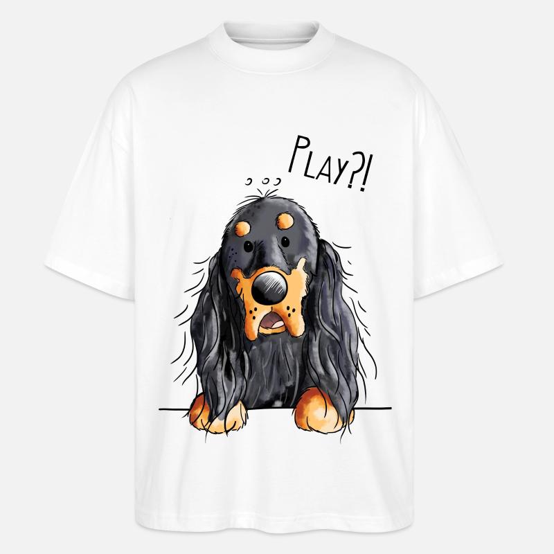 Play Gordon Setter - Chien - Cadeau - T-shirt bio Blaster 2.0 coupe oversize Stanley/Stella Unisexe - blanc
