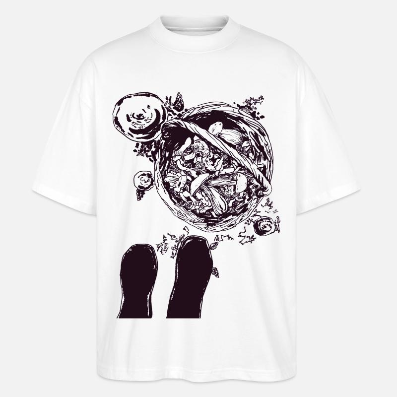 SUR LA FORÊT DE CHAMPIGNONS - T-shirt bio Blaster 2.0 coupe oversize Stanley/Stella Unisexe - blanc