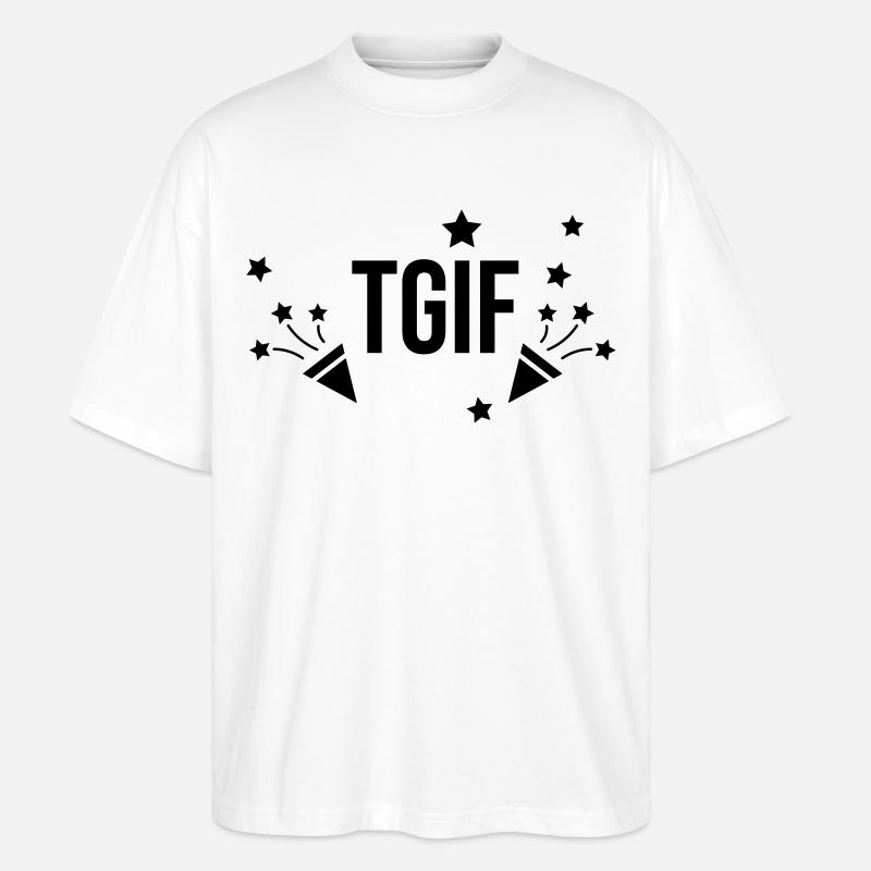 TGIF Party Geschenk - Stanley/Stella Oversized Unisex Bio T-Shirt Blaster 2.0 - Weiß