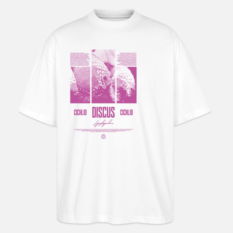 Discus Cichlidé Aquarium Fish Keeper - T-shirt bio Blaster 2.0 coupe oversize Stanley/Stella Unisexe - blanc