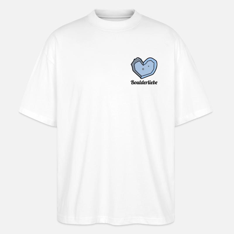 boulderliebe blau text - Stanley/Stella Oversized Unisex Bio T-Shirt Blaster 2.0 - Weiß