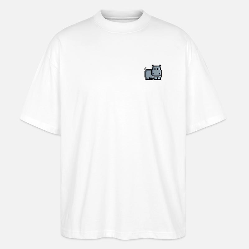 Retro Hippo - Stanley/Stella Oversized Unisex Bio T-Shirt Blaster 2.0 - Weiß