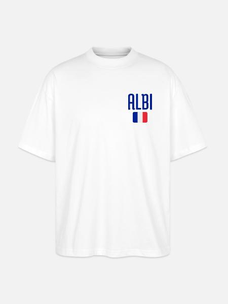 Albi France Flag Emblem - Stanley/Stella Oversized Unisex Organic T-shirt Blaster 2.0 - white