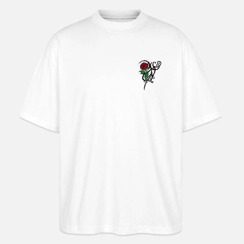 Tattoo Rose - Stanley/Stella Oversized Unisex Bio T-Shirt Blaster 2.0 - Weiß