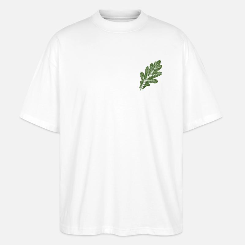 Eichenblatt / Grün - Stanley/Stella Oversized Unisex Bio T-Shirt Blaster 2.0 - Weiß