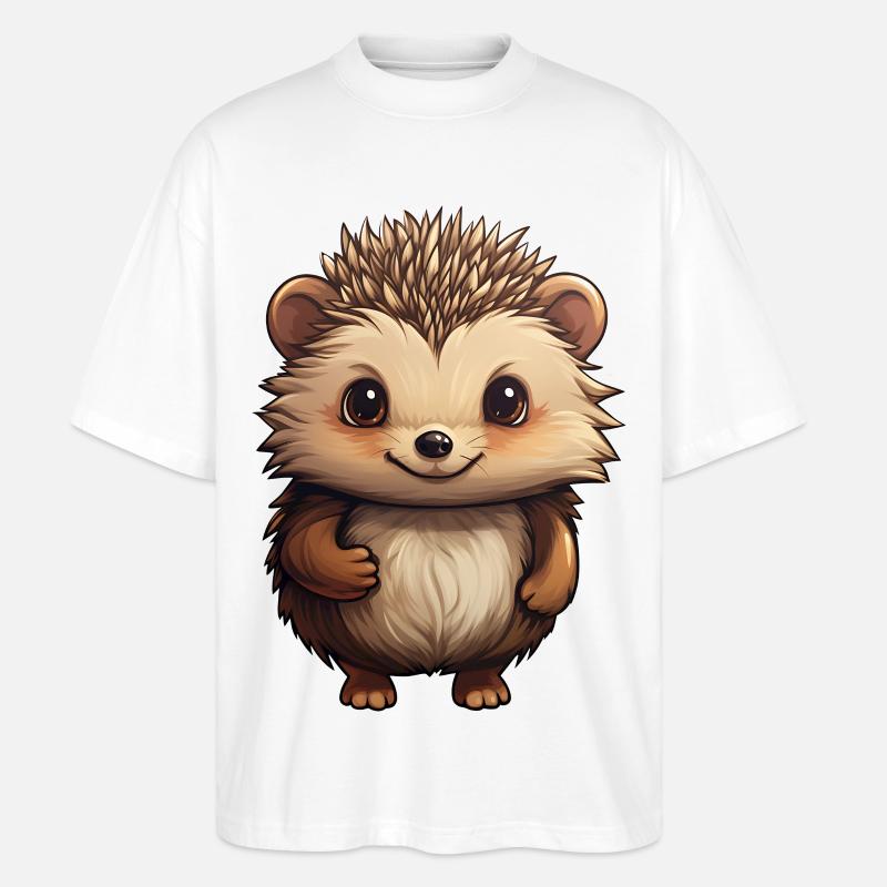 hérisson mignon - Design doux - joyeux - T-shirt bio Blaster 2.0 coupe oversize Stanley/Stella Unisexe - blanc