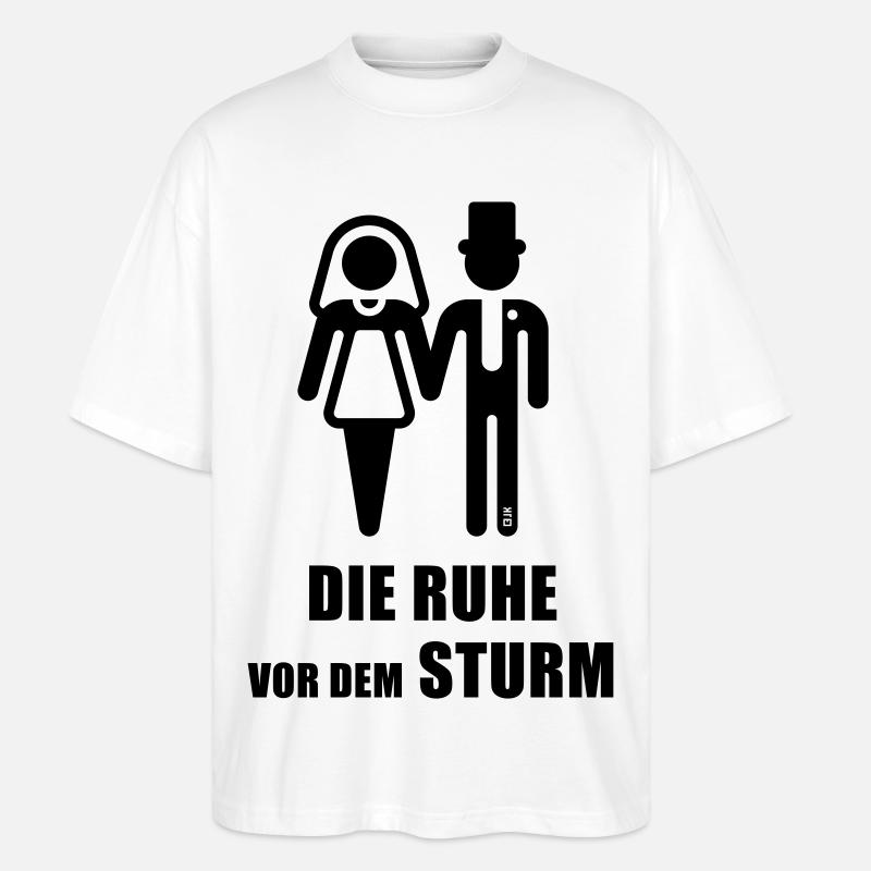 Rauha ennen myrskyä (Hääparin polttarit B) - Stanley/Stella Blaster 2.0 Unisex Oversized Luomu T-paita - valkoinen