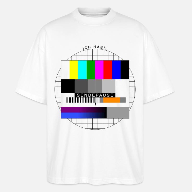 Ich habe Sendepause Testbild - Stanley/Stella Oversized Unisex Bio T-Shirt Blaster 2.0 - Weiß