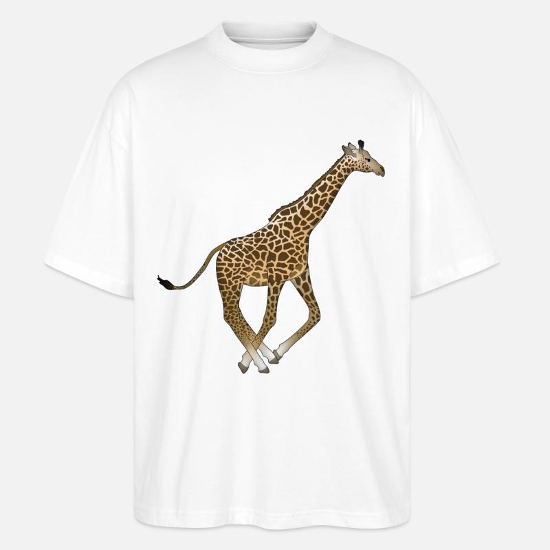 Giraffe rennt - Stanley/Stella Oversized Unisex Bio T-Shirt Blaster 2.0 - Weiß