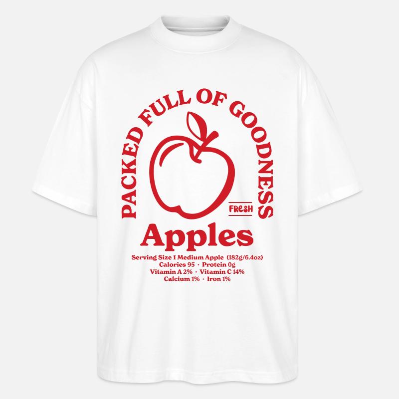Äpfel Nährwert Rot - Stanley/Stella Oversized Unisex Bio T-Shirt Blaster 2.0 - Weiß