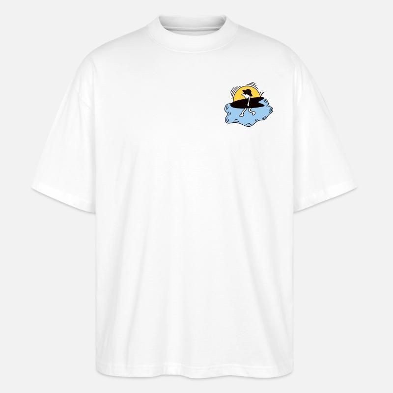 Surfing Illustration - Stanley/Stella Oversized Unisex Bio T-Shirt Blaster 2.0 - Weiß