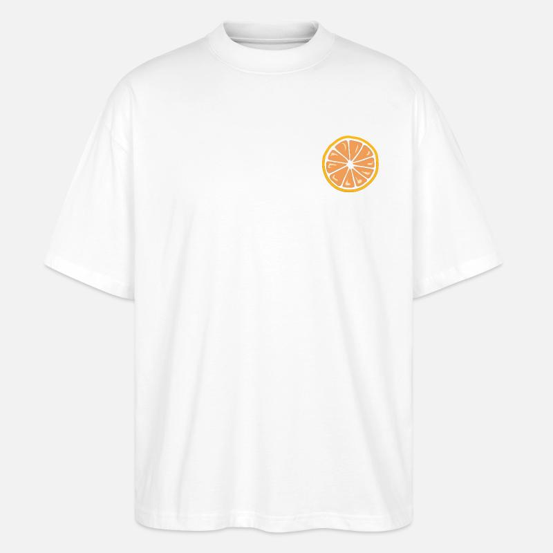 Früchtchen - Blutorange - Stanley/Stella Oversized Unisex Bio T-Shirt Blaster 2.0 - Weiß