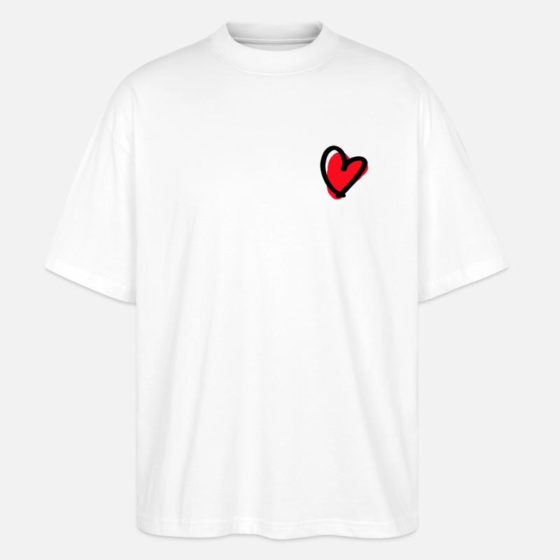 Herz - Stanley/Stella Oversized Unisex Bio T-Shirt Blaster 2.0 - Weiß