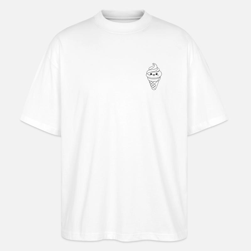 Softeis Eiscreme Icon Minimal Statement - Stanley/Stella Oversized Unisex Organic T-shirt Blaster 2.0 - white