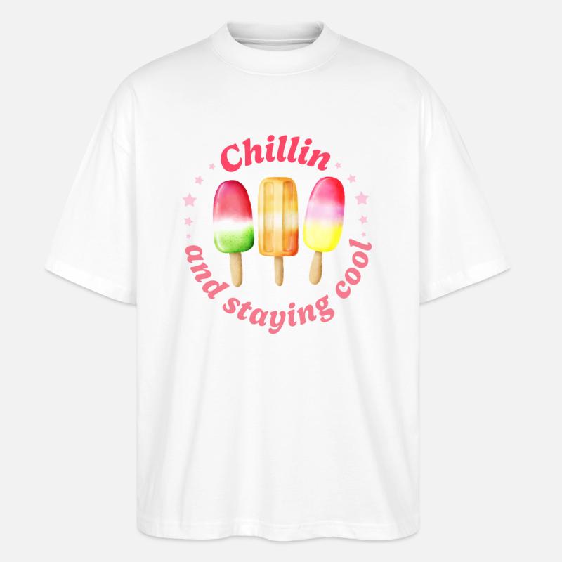 Chill Ice Cream - Stanley/Stella Oversized Unisex Bio T-Shirt Blaster 2.0 - Weiß