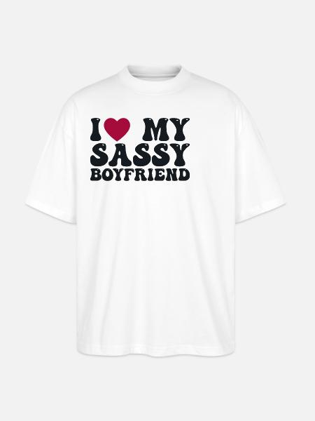 Jeg elsker min frække kæreste - Stanley/Stella Oversize Unisex Øko T-shirt Blaster 2.0 - hvid