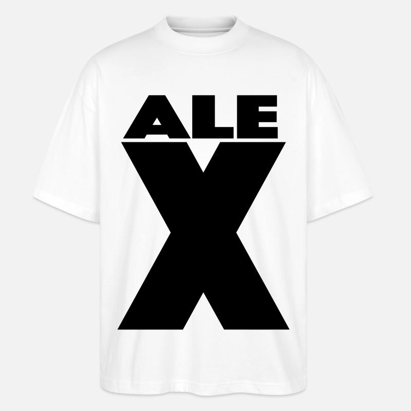 Alex X – Minimal Name Design - Stanley/Stella Oversized Unisex Bio T-Shirt Blaster 2.0 - Weiß