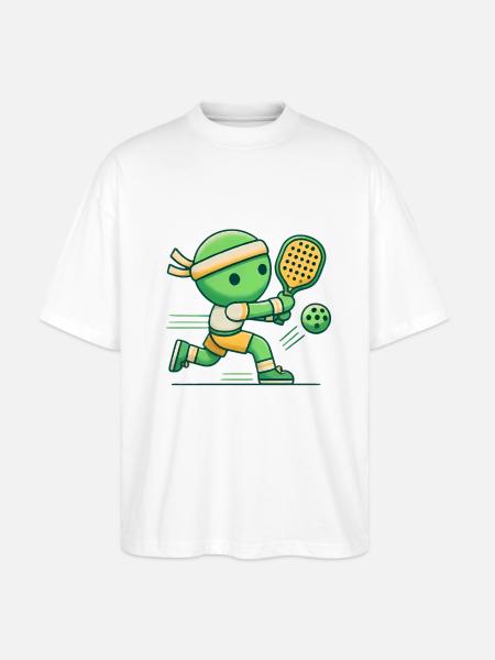 Authentic Pickleball Player Graphic - Stanley/Stella Oversized Unisex Organic T-shirt Blaster 2.0 - white