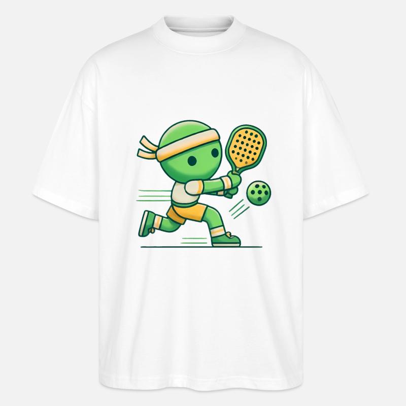 Authentic Pickleball Player Graphic - Stanley/Stella Oversized Unisex Organic T-shirt Blaster 2.0 - white