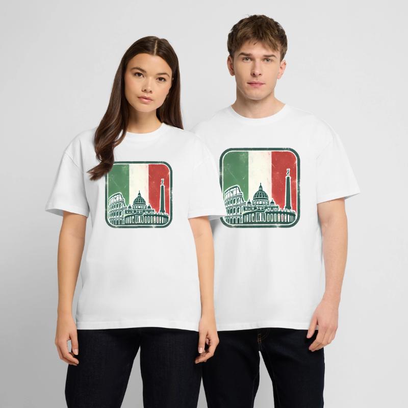 Drapeau Italien Monuments Silhouette T-shirt bio Blaster 2.0 coupe oversize Stanley/Stella Unisexe