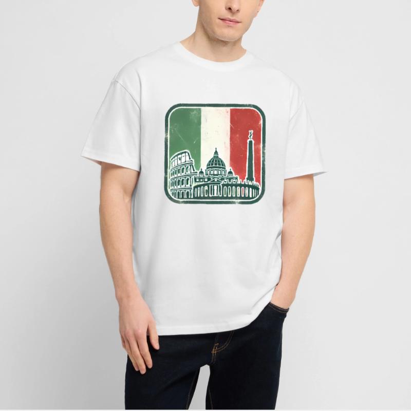 Drapeau Italien Monuments Silhouette T-shirt bio Blaster 2.0 coupe oversize Stanley/Stella Unisexe
