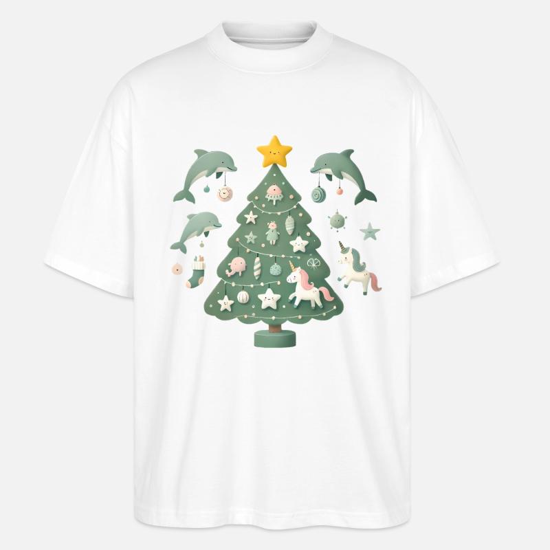 Whimsical Christmas Tree Fantasy - Stanley/Stella Oversized Unisex Organic T-shirt Blaster 2.0 - white