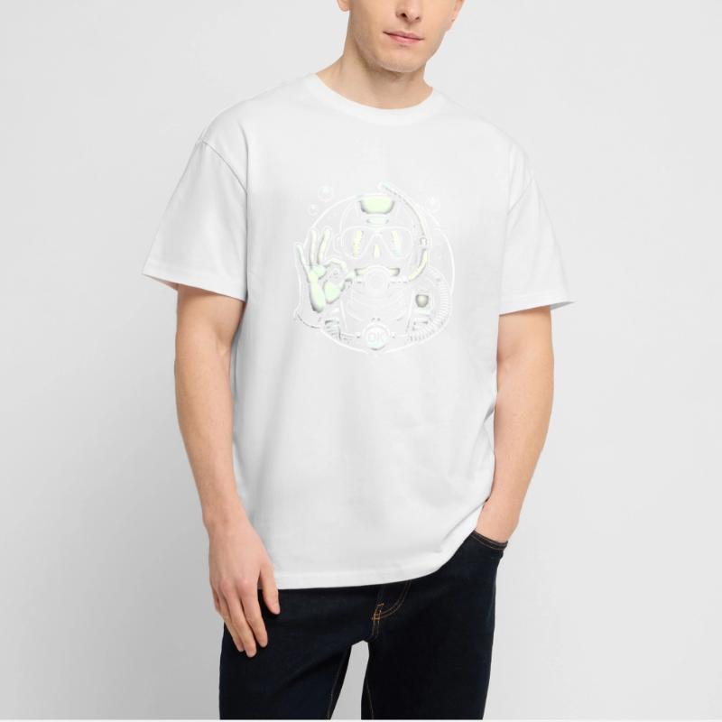 Plongeur sous-marin avec graphique OK Gesture T-shirt bio Blaster 2.0 coupe oversize Stanley/Stella Unisexe