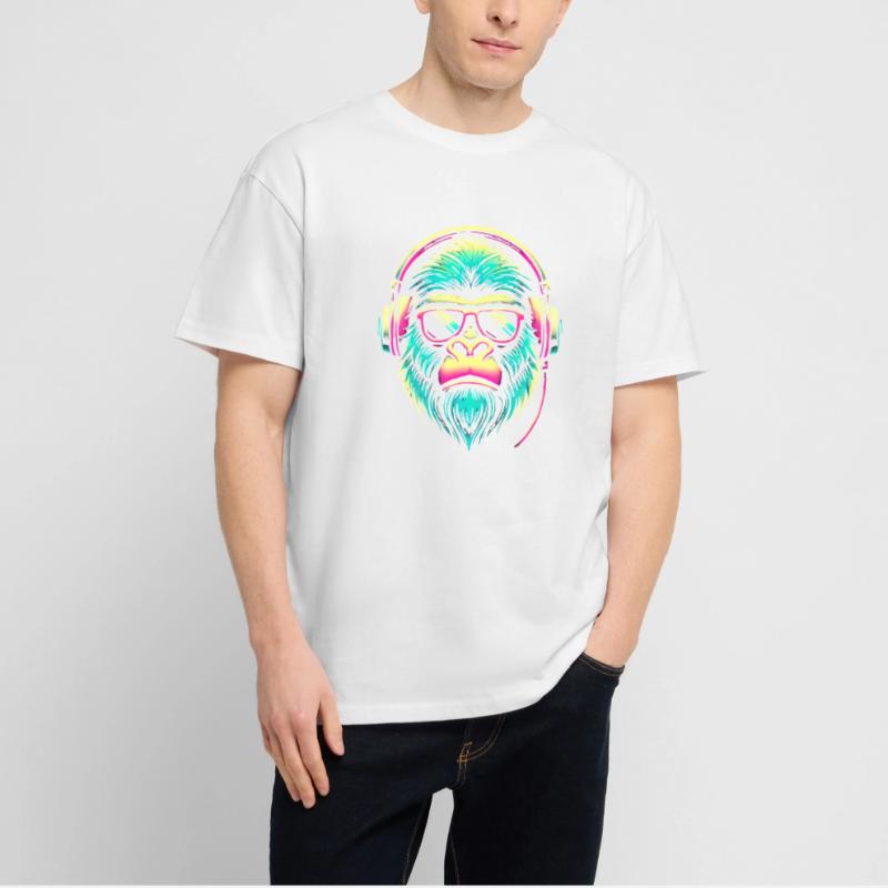 Neon Gorilla avec casque T-shirt bio Blaster 2.0 coupe oversize Stanley/Stella Unisexe
